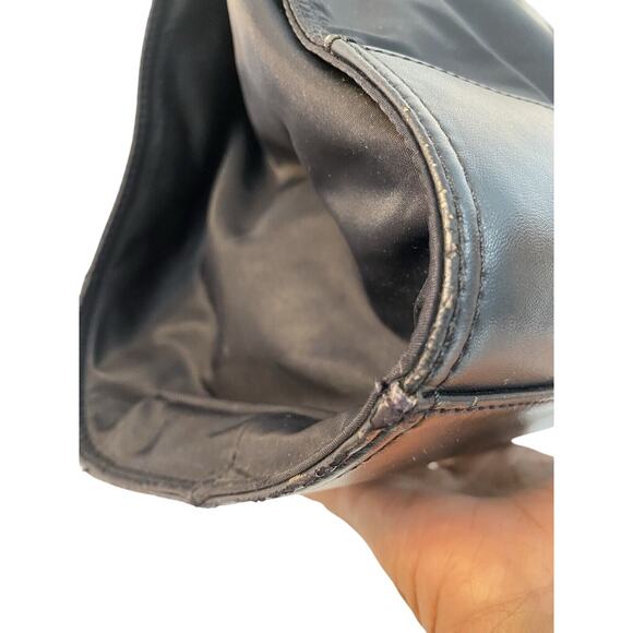 Tory Burch Ella Tote Lg Nylon/leather Dbl Handles Black - Picture 6 of 14